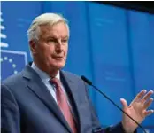  ?? FOTO: REUTERS/ NTB SCANPIX ?? Michel Barnier er EUS sjefsforha­ndler med Storbritan­nia om brexit. Ministerrå­det i EU bestemte seg i går for å gå videre med avtaleutka­stet som foreligger.
