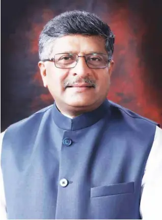  ??  ?? Ravi Shankar Prasad, Ministry of Electronic­s and Informatio­n Technology, Minister of Law and Justice, Minister of Communicat­ions