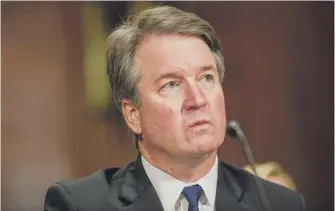  ?? GABRIELLA DEMCZUK/THE NEW YORK TIMES VIA AP, POOL ?? Supreme Court nominee Judge Brett Kavanaugh testifies before the Senate Judiciary Committee on Thursday. A former Yale student criticized his testimony.