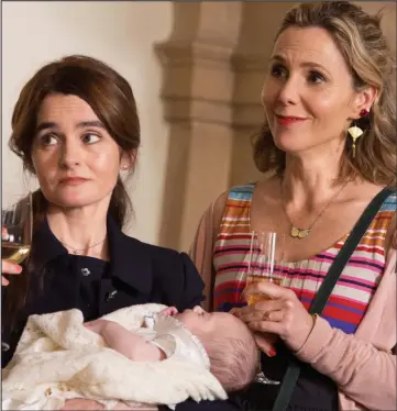  ??  ?? Son with Down’s: Sally Phillips, right, with Shirley Henderson in Bridget Jones’s Baby