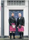  ??  ?? Kilted out David Wilkinson and Richard Longmuir