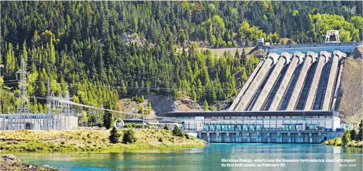  ?? Photo / 123RF ?? Meridian Energy, which runs the Benmore hydroelect­ric dam, will report its first-half results on February 20.