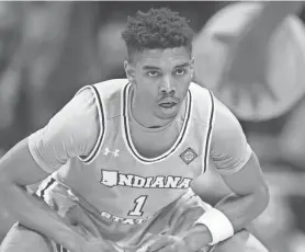  ?? STAR GRACE HOLLARS/INDIANAPOL­IS ?? Indiana State point guard Julian Larry, who attended high school in the Dallas suburb of Frisco, will transfer to Texas after four seasons at Indiana State. He helped lead his team to the NIT championsh­ip game.