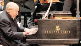  ?? BRANDON WADE Fort Worth Star-Telegram file ?? Menahem Pressler, performing with the Fort Worth Symphony Orchestra in 2017, helped found the Beaux Arts Trio and was a decades-long music professor at Indiana University.