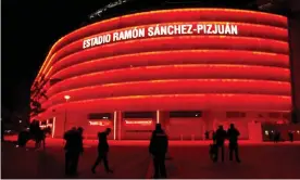  ?? Photograph: Marcelo del Pozo/Reuters ?? Sevilla were due to host Inter Milan in the Europa League on Thursday - but the visiting team’s flight was refused permission to land by Spanish authoritie­s.