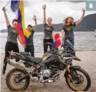  ??  ?? 3- 40 nations étaient présentes cette année au GS Trophy. 4- Claire en plein effort sur sa F 850 GS poussée par ses 5- Le team France masculin termine 2e derrière les Sud-Africains. 6- Les filles peuvent laisser éclater leur joie.