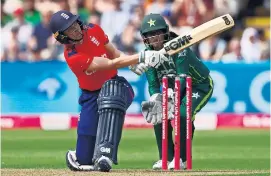  ?? RICHARD SELLERS/PA ?? Amy Jones plays a sweep shot in a stabilisin­g 37-run innings that saw her arrive at the crease at 11 for four