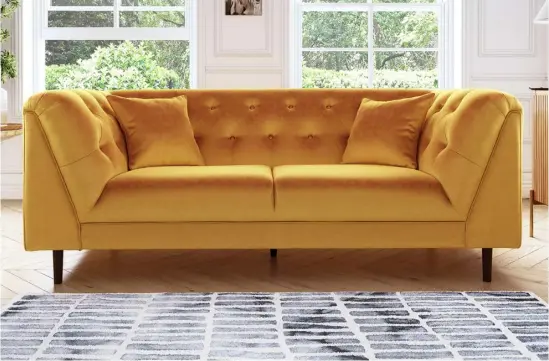  ?? Sofology/PA ?? Bridgerton 3 Seater Sofa, Nugget Gold All Over, £899, Sofology