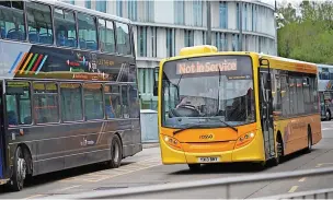  ?? Kenny Brown ?? ● A Rosso bus at Rochdale bus station