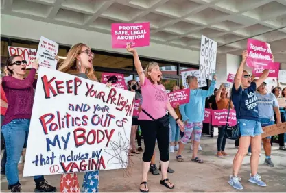  ?? GREG LOVETT/THE PALM BEACH POST FILE ?? Democrats hope abortion rights will turn out voters to help President Joe Biden win in typically red Florida.