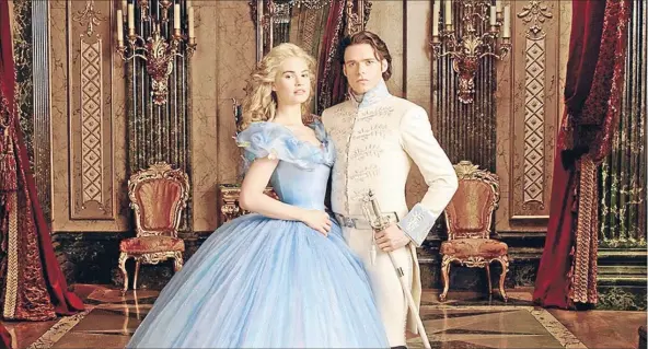  ??  ?? Storied love: Lily James as Ella and Richard Madden as Prince Kit in Disney’s Cinderella make a perfect pair.
