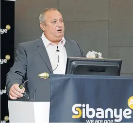  ?? /Business Day ?? Looking ahead: Sibanye-Stillwater CEO Neal Froneman says the company has stretched its balance sheet to the maximum, loading it with debt to fund the purchase of Stillwater Mining.