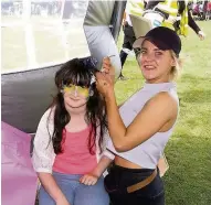  ??  ?? Creative Clarissa Ford of Coupar Angus gets some hair-braiding by Katie of Noah’s Art