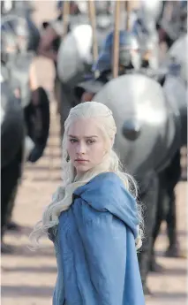  ?? HBO ?? Emilia Clarke stars as Daenerys Targaryen in Game of Thrones. The Mother of Dragons occasional­ly speaks Valyrian, a language on the show, derivative of the novels on which it is based.