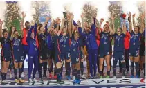  ??  ?? Champions…USA won their fourth SheBelieve­s Cup