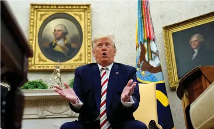  ??  ?? US president Donald Trump says: ‘The fact is, somebody had to take China on. Whether it’s good for our country or bad for our country, short term, it had to be done.’ Photograph: Kevin Lamarque/Reuters