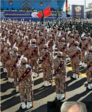  ??  ?? POWER POINTS A military parade in Tehran offers an opportunit­y for a soldierly show of strength; National Security adviser John Bolton has advocated taking a hard line against Iran.