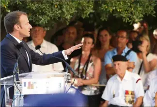  ?? (Photos Luc Boutria) ?? Dans son discours, le président de la République a rendu hommage aux libérateur­s de .
