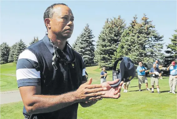  ?? EFE ?? Cambiado. Tiger Woods se sometió a duros entrenamie­ntos para regresar y ese esfuerzo le terminó pasando factura a su castigado cuerpo.