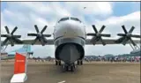  ?? LIANG XUN / XINHUA ?? AG-600, the world’s largest amphibious aircraft, will have a maximum takeoff weight of 53.5 metric tons and a size roughly comparable to that of a Boeing 737.