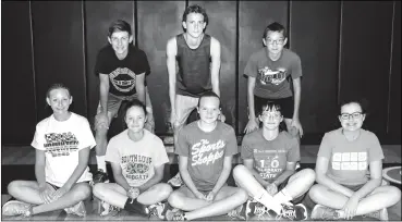  ?? Callaway Courier ?? The 2020 South Loup XC team pictured above from Front Row left are Landyn Cole, Heidi Donegan, Halie Recoy, Megan Donegan, Gracie Neth; Back Row: Silas Cool, Tanner Brown and Logan Recoy .