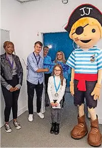  ?? ?? ●●Pictured at the launch are (from left): Joyce (MYP), Henry (MYP), Rachel (Lead Session Facilitato­r Jolly Josh), Anna (Session Facilitato­r Jolly Josh), Erin (Deputy Children’s Champion) and the Centre’s Mascot, Jolly Josh