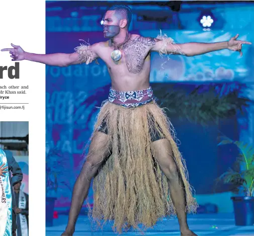  ?? Photo: Ashna Kumar ?? Mr Lei Entertaine­rs Mohammed Khan on stage at the Vodafone Fiji Hibiscus Festival at Valelevu ground in Nasinu on August 14, 2018.