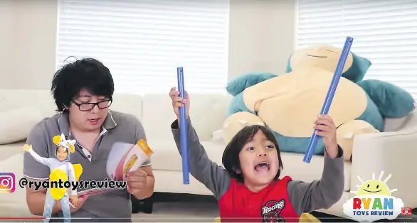  ?? SCREENGRAB FROM YOUTUBE ?? Toy companies have started collaborat­ing with social media influencer­s, like Ryan, 6, whose channel Ryan ToysReview boasts nearly 10.2 million subscriber­s.