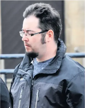  ??  ?? Beast Jamie Sharp pictured outside Paisley Sheriff Court