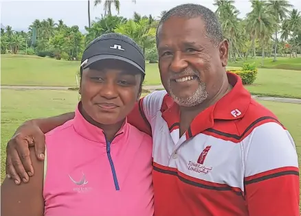  ?? Photo: Waisea Nasokia ?? Zenia Wivou with her dad Josefa Wivou at the Denarau Golf & Racquet Club, Nadi.