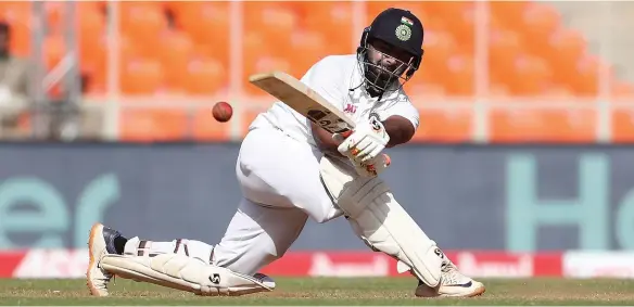  ?? Surjeet Yadav/Getty Images ?? > Rishabh Pant struck a quickfire century to put hosts India in control of the fourth Test match against England in Ahmedabad yesterday