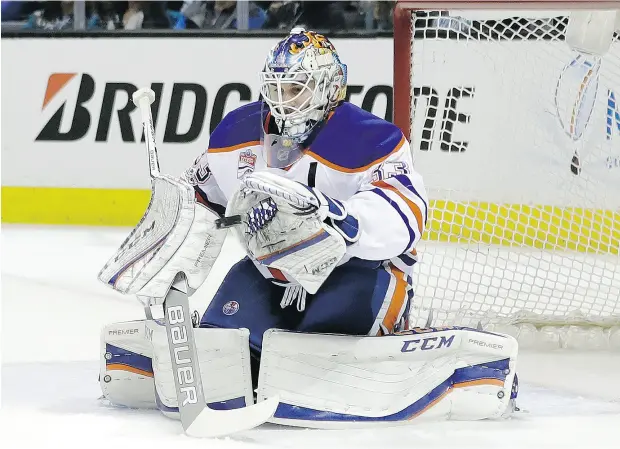  ?? MARCIO JOSE SANCHEZ / THE ASSOCIATED PRESS ?? With four wins and two shutouts in the first round, goaltender Cam Talbot is the only Edmonton Oilers player truly paying off for pool players.