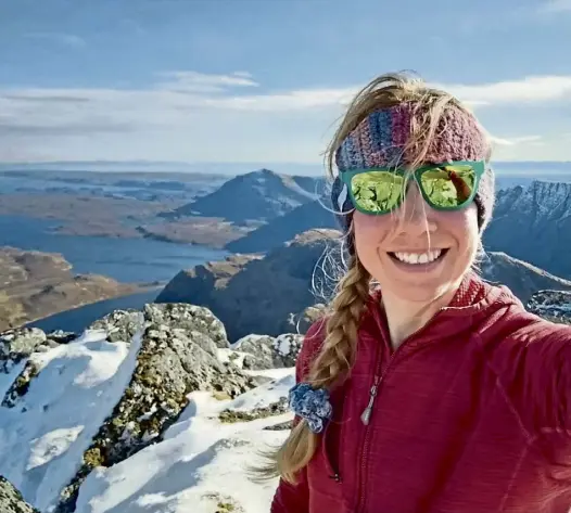  ?? ?? ON TOP OF THE WORLD: Although sometimes joined by a friend, Anna completed many of the mountains during the Munro challenge alone, often in difficult weather conditions. She finished the round of 282 3,000ft-plus peaks in 83 days.