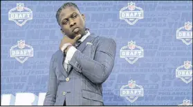  ?? JULIO CORTEZ / ASSOCIATED PRESS ?? Takkarist McKinley will play on the opposite side of linebacker Vic Beasley, the NFL sack leader in 2016.