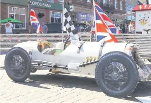  ??  ?? Pictured is the half-sized unpainted Napier Railton soapbox vehicle which the team are working hard on to ensure it is ready for the race.