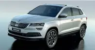  ??  ?? Skoda Karoq Disponibil­e anche con la trazione integrale, arriva nel gennaio 2018 e sostituisc­e la Yeti. È lunga 438 centimetri