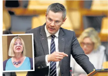  ??  ?? Statement of intent Finance secretary Derek Mackay and, inset, East Kilbride MSP Linda Fabiani