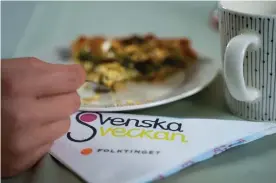  ?? FOTO: SVENSKA FOLKTINGET ?? Tillsamman­s med Marthaförb­undet lanserar Folktinget en video om svenska mattraditi­oner under svenska veckan.