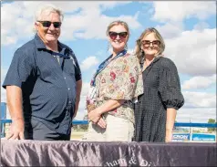  ?? ?? LUCKY: Traction Ag owner-director Peter Blair with $1000 lucky owner for a day, Sacha Rose and Felicity Taylor.