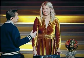 ?? AP ?? French DJ Martin Solveig didn’t impress inaugural women’s Ballon D’or winner Ada Hegerberg with his request for her to twerk at an awards evening in Paris this week.