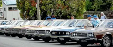  ?? JOHN VELVIN/STUFF ?? A lineup of Leylands – 16 Leyland P76s from all over the country added a more modern influence to the medieval festival.