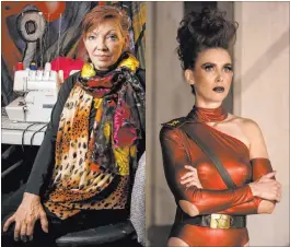  ?? K.M. Cannon Las Vegas Review-journal, Beth Dubber Netflix ?? Las Vegan Lori Palmer, one of the original “GLOW” wrestlers, sits Wednesday in her Las Vegas home. Her in-ring persona, Col. Ninotchka, inspired Alison Brie’s Zoya the Destroya on the Netflix series, pictured right.