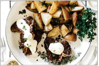  ?? (Courtesy of American Lamb Board) ?? Lamb Loin Chops With Feta Cream Sauce