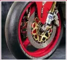  ??  ?? Öhlins suspension front and rear, together with top notch Brembo brakes and Marchesini wheels.