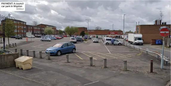  ?? GOOGLE ?? PAYMENT: A council car park in Wigston