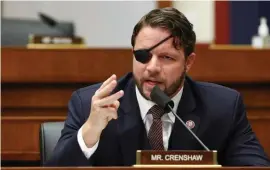  ?? GETTy imAgES FiLE ?? NOT NOW: A Fathers Day fundraiser at the home of MassGOP chairman Jim Lyons featuring Rep. Dan Crenshaw, RTexas, has been canceled. Lyons says the decision was made because of the threat of protests.