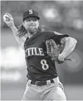  ?? JEROME MIRON/USA TODAY SPORTS ?? The Diamondbac­ks acquired Mariners starting pitcher Mike Leake, who starred at Arizona State. Leake, 31, has a 4.40 ERA over 137 innings this season in Seattle.
