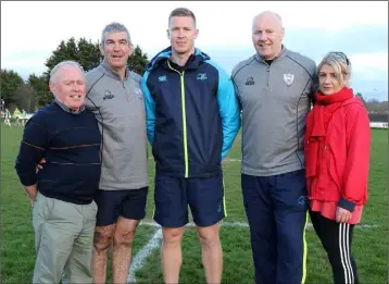  ??  ?? David Wrafter (manager), John Murphy (director of rugby), Kieran Hurrell (coach), Declan O’Brien (coach) and Stellah Sinnott (medical).