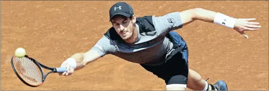  ??  ?? STRUGGLING FOR CONTROL:WORLD No 1 Andy Murray has been a slump for most of the 2017 season to date.