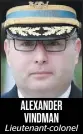  ??  ?? ALEXANDER VINDMAN
Lieutenant-colonel